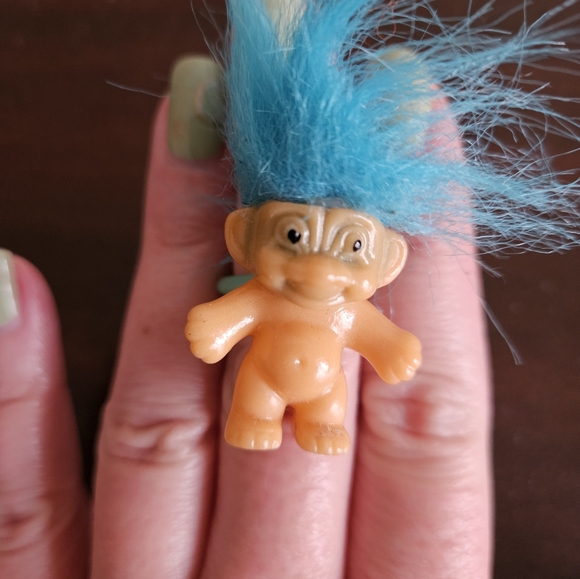 Vintage Russ Troll Earrings And Ring Lot. 3 Pieces. New And Used. 1980s. - Picture 2 of 3